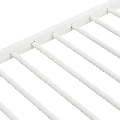 White Metal Twin Bunk Bed with Trundle