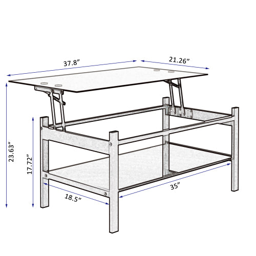 Elevate Black Glass Coffee Table with Dual Shelves Home decor
