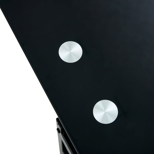 Elevate Black Glass Coffee Table with Dual Shelves Home decor