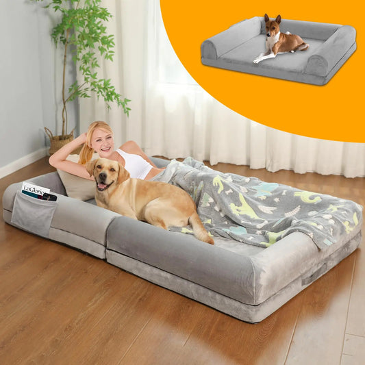 Giant Luxe Pet and Adult Sleeper with Blanket