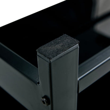 Elevate Black Glass Coffee Table with Dual Shelves Home decor