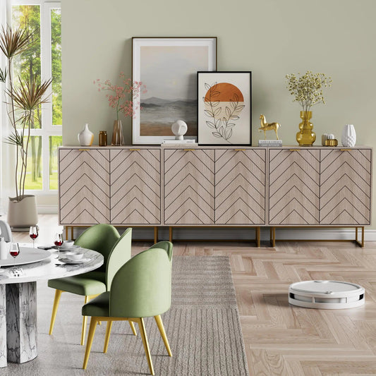 Scurrty Natural Sideboard Buffet Ensemble Home decor