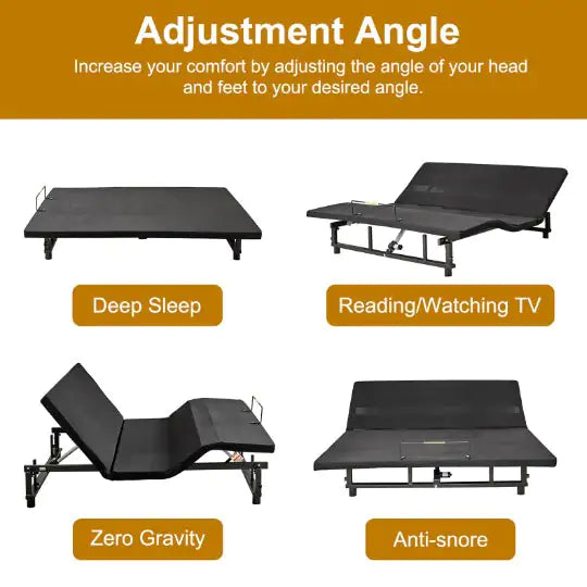 Queen Adjustable Bed Frame with Remote and USB Ports