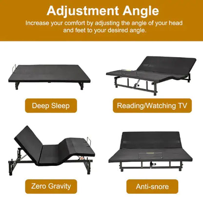Queen Adjustable Bed Frame with Remote and USB Ports