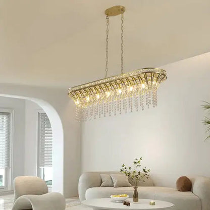 Champagne Gold Oval Crystal Chandelier Home decor