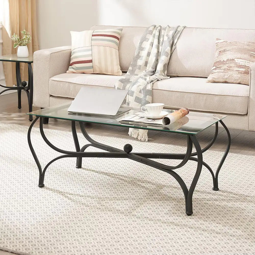 Elegant Glass 3-Piece Coffee Table Set Home decor