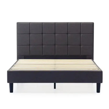 King-Sized Square Stitch Upholstered Bed