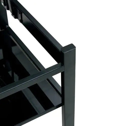 Elevate Black Glass Coffee Table with Dual Shelves Home decor