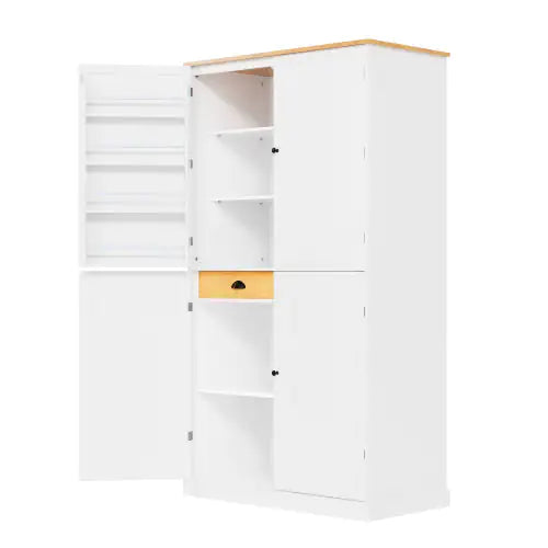 High-Capacity Freestanding Kitchen Pantry Cabinet - Welfel Home decor
