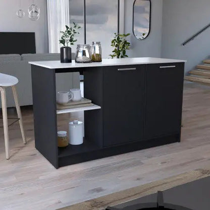 Oak Harmony Kitchen Island with Storage Home decor