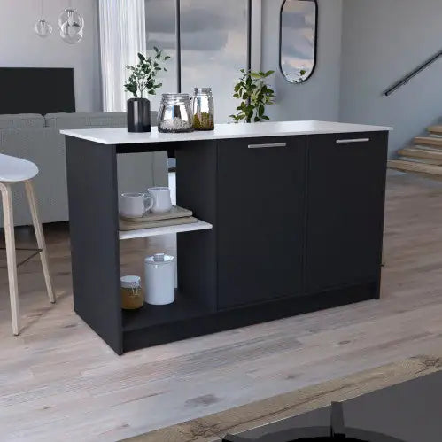 Oak Harmony Kitchen Island with Storage Home decor