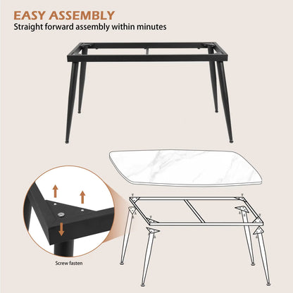 VFF Chic MDF Dining Table with Metal Support Home decor