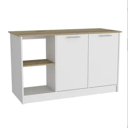 Oak Harmony Kitchen Island with Storage Home decor