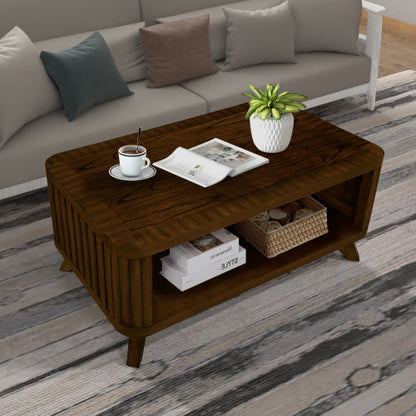 Walnut Rectangular Coffee Table with Storage Home decor