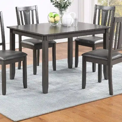 Grey Crafted 5pc Dining Set with Cushioned Chairs Home decor