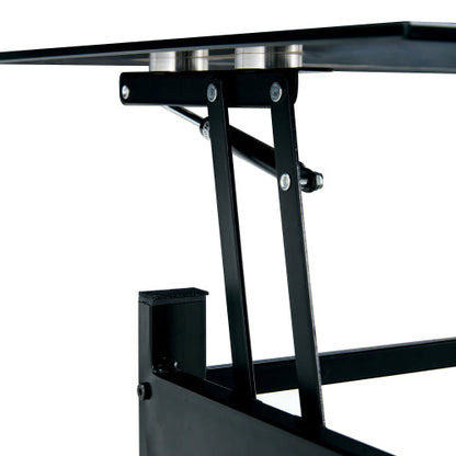 Elevate Black Glass Coffee Table with Dual Shelves Home decor