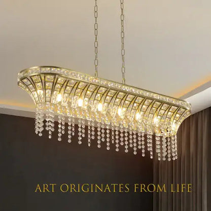 Champagne Gold Oval Crystal Chandelier Home decor