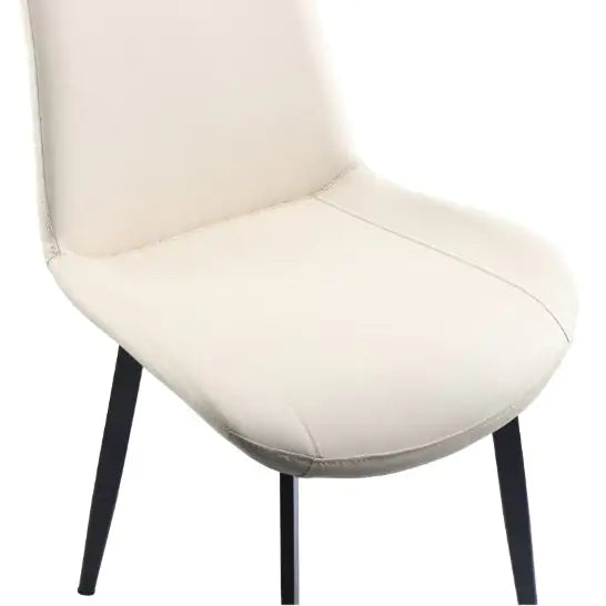 Beige Modern PU Leather Dining Chairs - Set of 4 Home decor