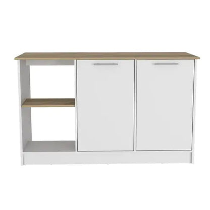 Oak Harmony Kitchen Island with Storage Home decor