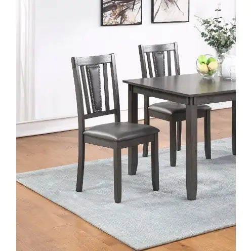 Grey Crafted 5pc Dining Set with Cushioned Chairs Home decor