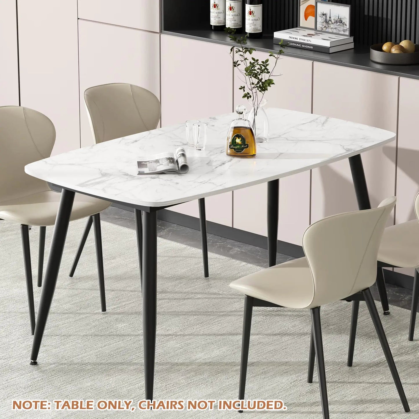 VFF Chic MDF Dining Table with Metal Support Home decor