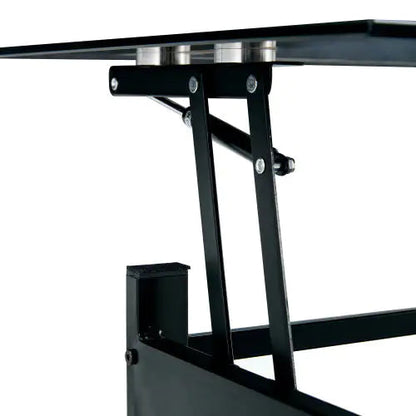 Elevate Black Glass Coffee Table with Dual Shelves Home decor