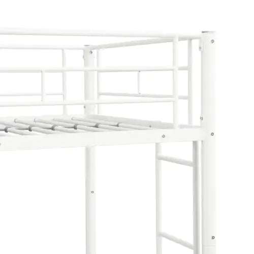White Metal Twin Bunk Bed with Trundle