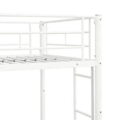 White Metal Twin Bunk Bed with Trundle