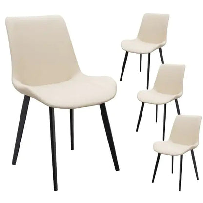 Beige Modern PU Leather Dining Chairs - Set of 4 Home decor