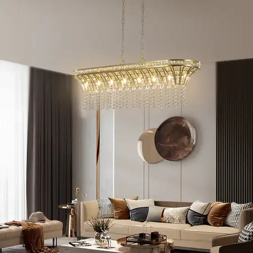 Champagne Gold Oval Crystal Chandelier Home decor