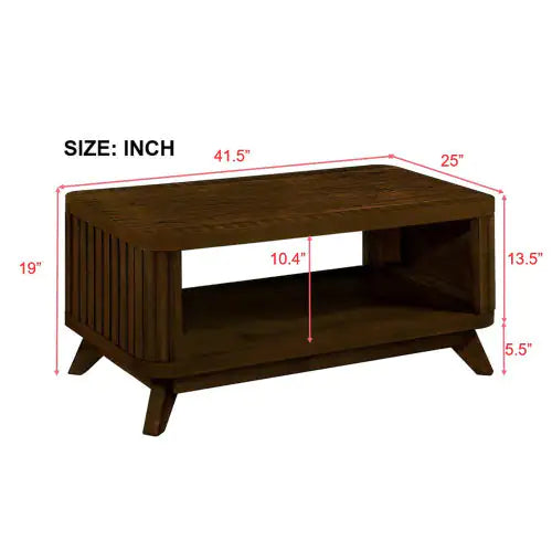 Walnut Rectangular Coffee Table with Storage Home decor