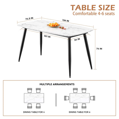 VFF Chic MDF Dining Table with Metal Support Home decor