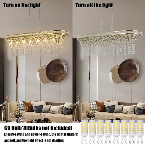Champagne Gold Oval Crystal Chandelier Home decor