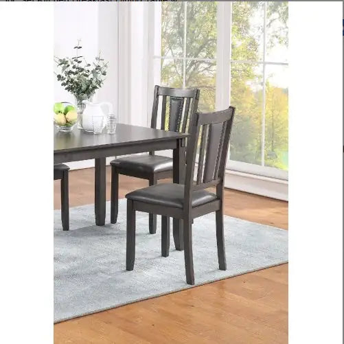 Grey Crafted 5pc Dining Set with Cushioned Chairs Home decor