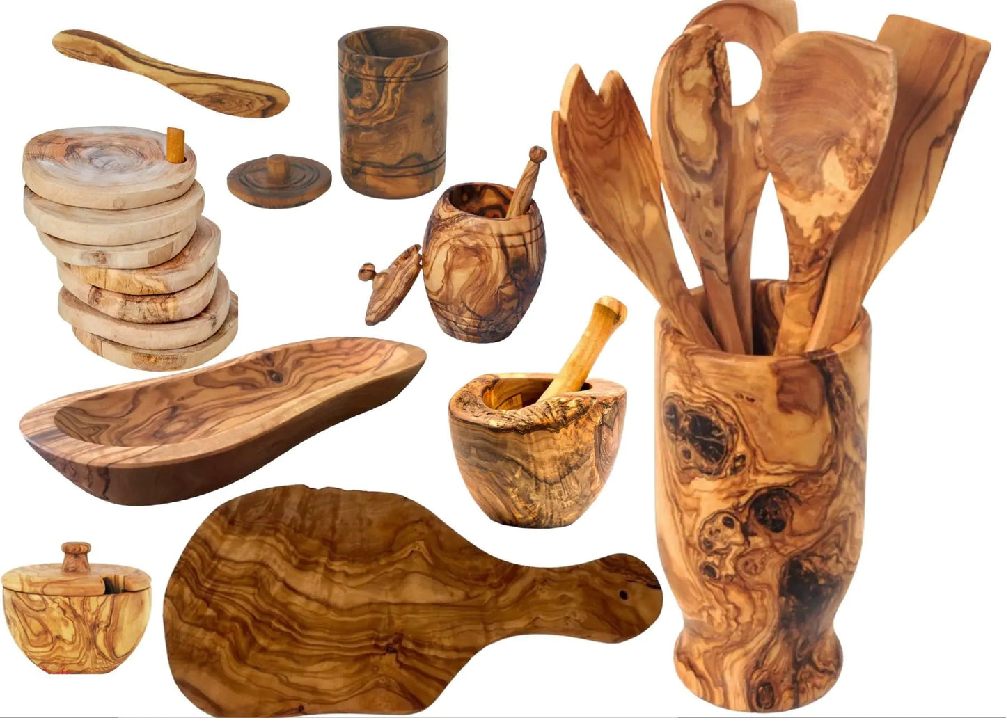 Mediterranean Olive Wood Chef’s Set Home decor