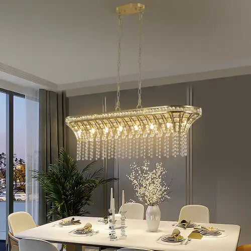 Champagne Gold Oval Crystal Chandelier Home decor
