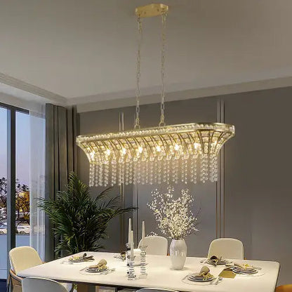 Champagne Gold Oval Crystal Chandelier Home decor